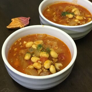 エリンギと大豆のトマト煮込み♪